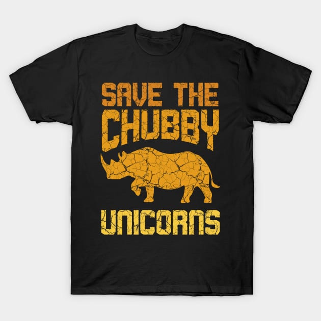 Save The Chubby Unicorns Vintage Rhino Savior T-Shirt by Funnyawesomedesigns